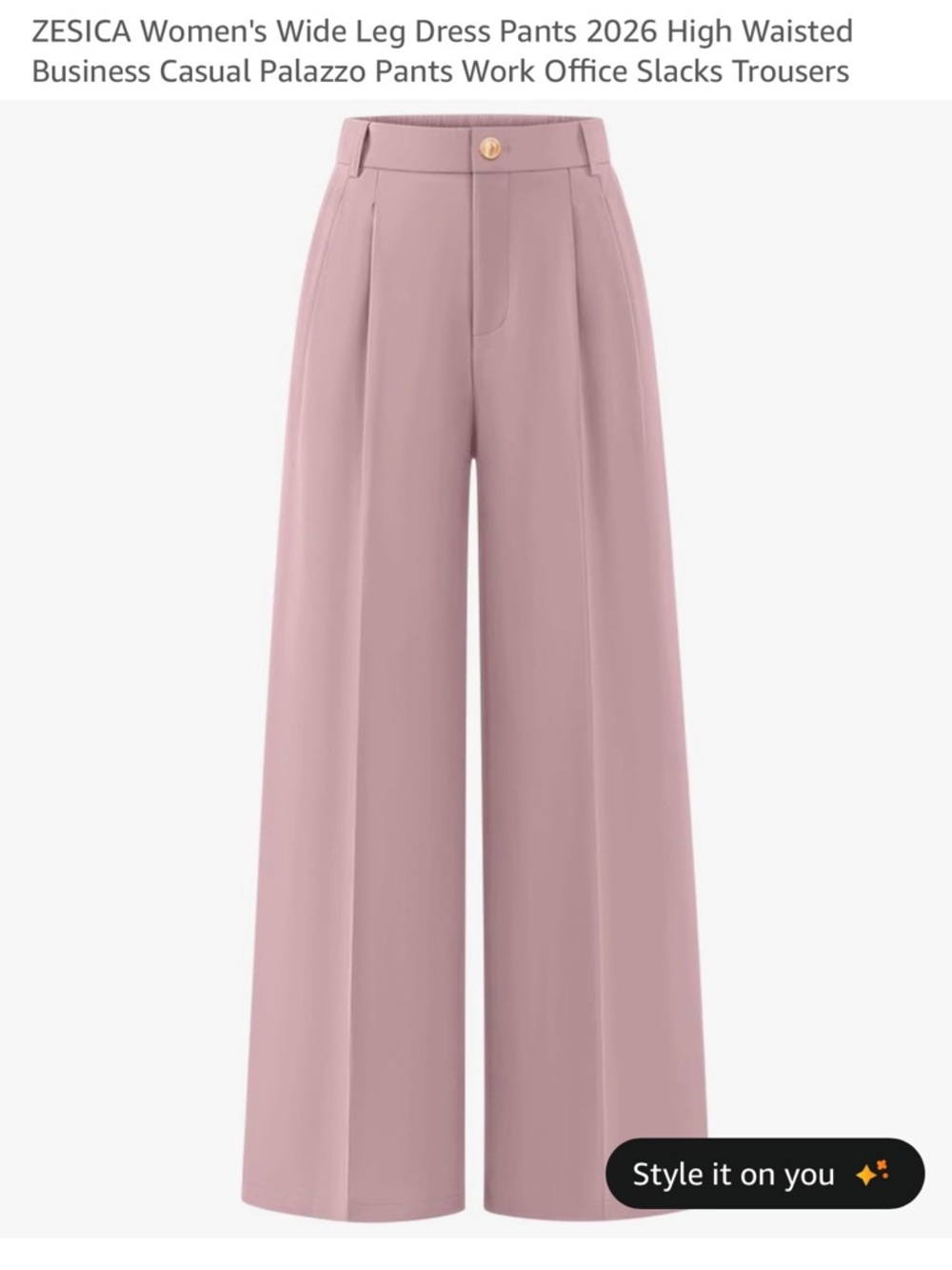 NEW w/Tags ZESICA High-Waist Wide Leg Palazzo Pants in Dusty Rose
